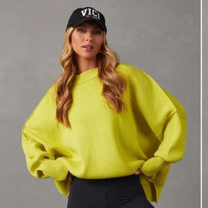 Elouise Knit oversized pullover sweater- LIME